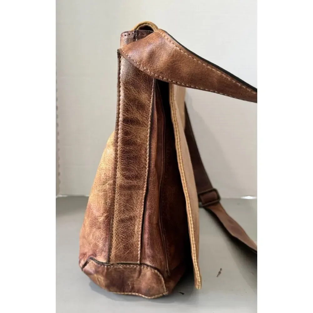 Moore & Giles Reclaimed Messenger Bag In Heirloom Oak Computer Distressed